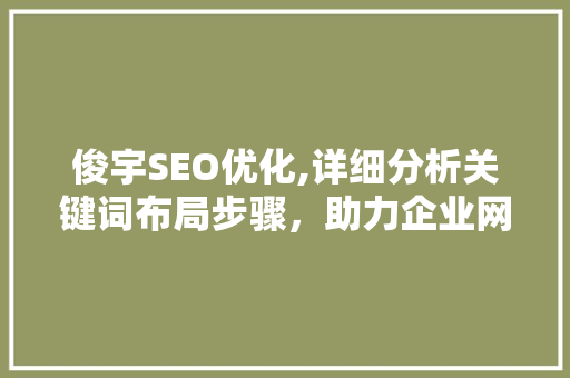 俊宇SEO优化,详细分析关键词布局步骤，助力企业网站脱颖而出