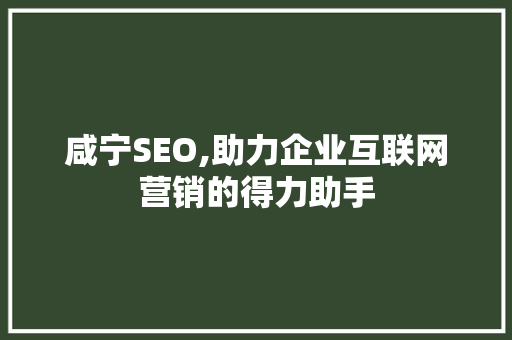 咸宁SEO,助力企业互联网营销的得力助手 必应SEO