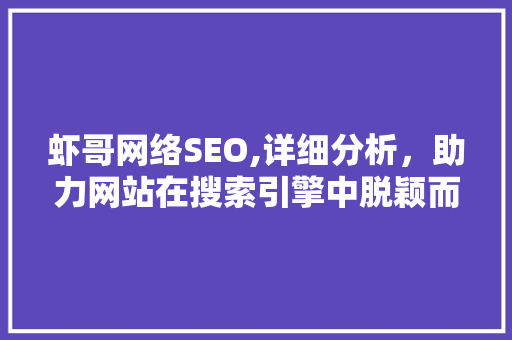 虾哥网络SEO,详细分析，助力网站在搜索引擎中脱颖而出