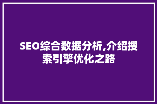 SEO综合数据分析,介绍搜索引擎优化之路 必应SEO