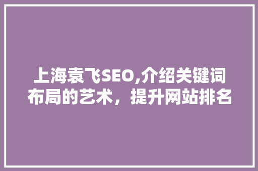上海袁飞SEO,介绍关键词布局的艺术，提升网站排名之路 必应SEO