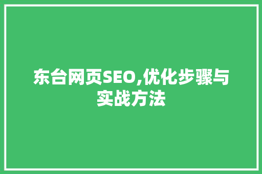 东台网页SEO,优化步骤与实战方法