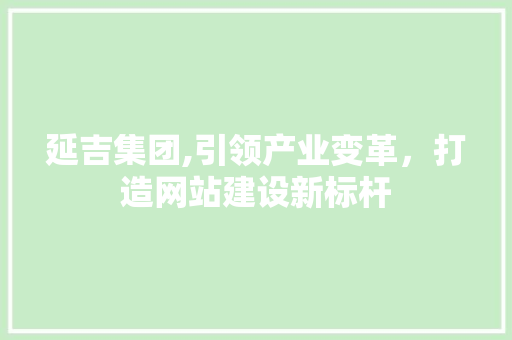 延吉集团,引领产业变革，打造网站建设新标杆