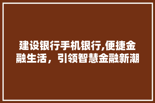 建设银行手机银行,便捷金融生活，引领智慧金融新潮流 搜狗SEO