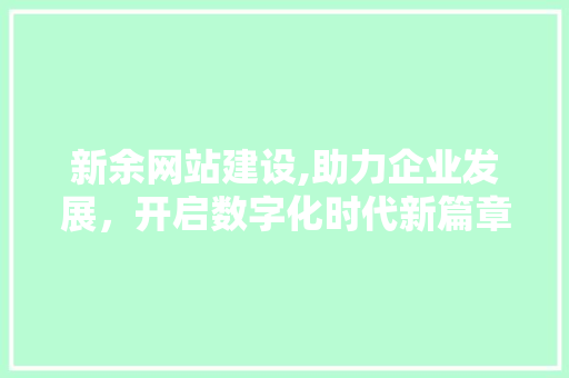 新余网站建设,助力企业发展，开启数字化时代新篇章