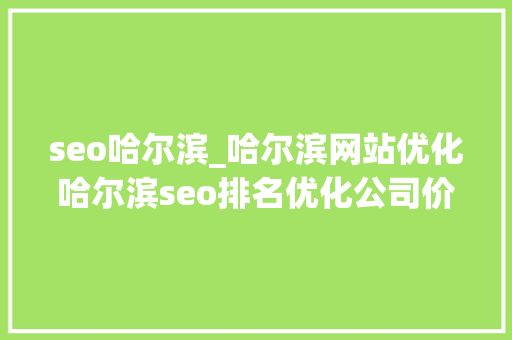 seo哈尔滨_哈尔滨网站优化哈尔滨seo排名优化公司价格 seo哈尔滨_哈尔滨网站优化哈尔滨seo排名优化公司价格 神马SEO