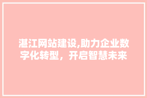 湛江网站建设,助力企业数字化转型，开启智慧未来