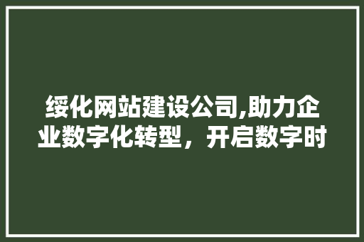 绥化网站建设公司,助力企业数字化转型，开启数字时代新篇章 百度SEO