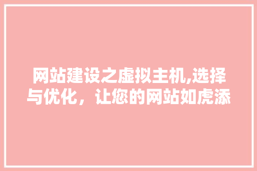 网站建设之虚拟主机,选择与优化，让您的网站如虎添翼 SEO关键词