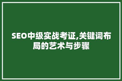 SEO中级实战考证,关键词布局的艺术与步骤 必应SEO