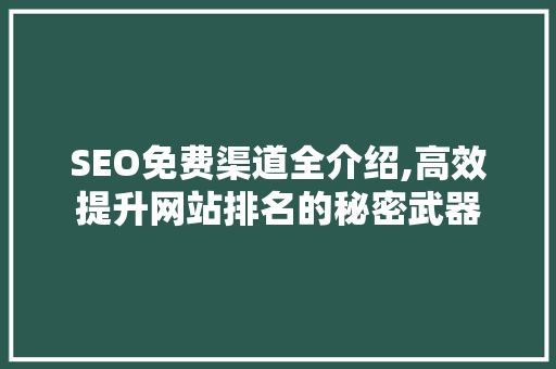 SEO免费渠道全介绍,高效提升网站排名的秘密武器 SEO关键词
