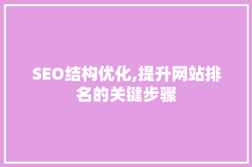SEO结构优化,提升网站排名的关键步骤