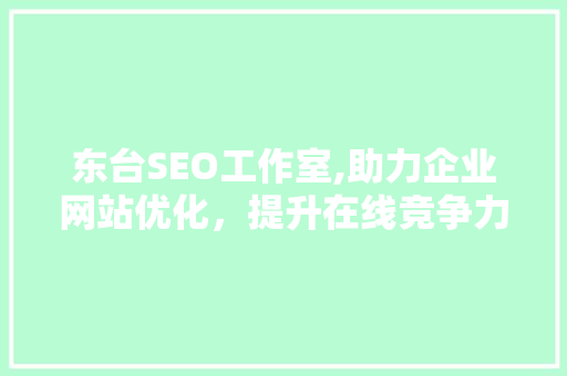 东台SEO工作室,助力企业网站优化，提升在线竞争力 搜狗SEO
