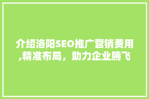 介绍洛阳SEO推广营销费用,精准布局，助力企业腾飞 SEO关键词