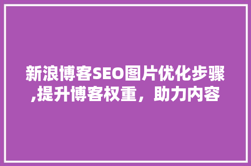 新浪博客SEO图片优化步骤,提升博客权重，助力内容传播 神马SEO
