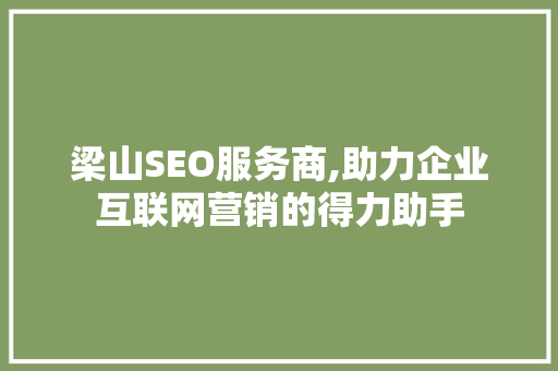 梁山SEO服务商,助力企业互联网营销的得力助手