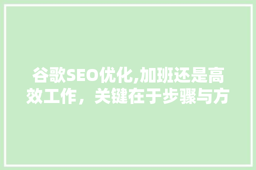 谷歌SEO优化,加班还是高效工作，关键在于步骤与方法