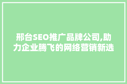 邢台SEO推广品牌公司,助力企业腾飞的网络营销新选择 SEO关键词