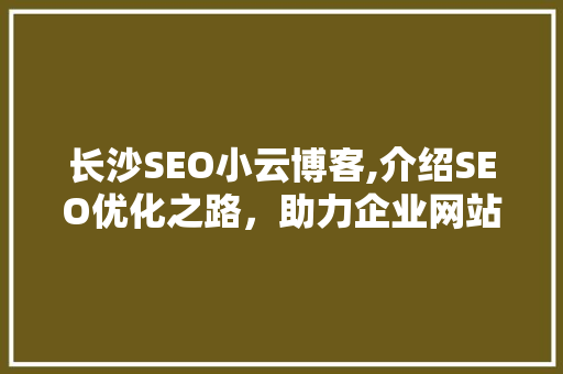 长沙SEO小云博客,介绍SEO优化之路，助力企业网站提升排名 网站建设公司