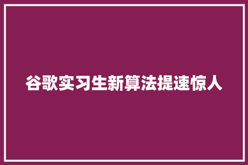 谷歌实习生新算法提速惊人 SEO关键词