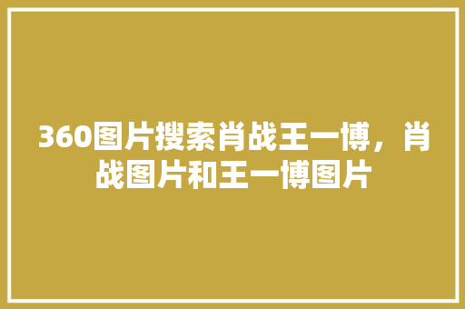 360图片搜索肖战王一博，肖战图片和王一博图片