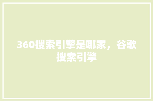 360搜索引擎是哪家，谷歌搜索引擎