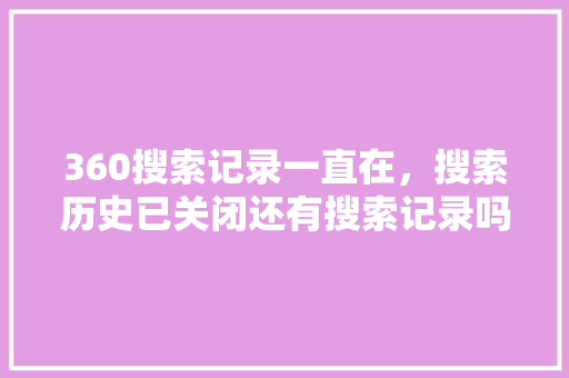 360搜索记录一直在，搜索历史已关闭还有搜索记录吗 百度SEO