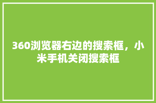 360浏览器右边的搜索框，小米手机关闭搜索框