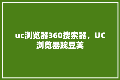 uc浏览器360搜索器，UC浏览器豌豆荚 搜狗SEO