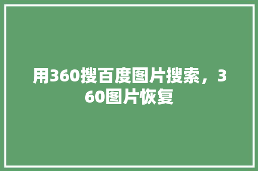 用360搜百度图片搜索，360图片恢复 搜狗SEO