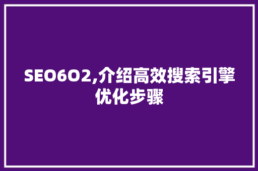 SEO6O2,介绍高效搜索引擎优化步骤 神马SEO
