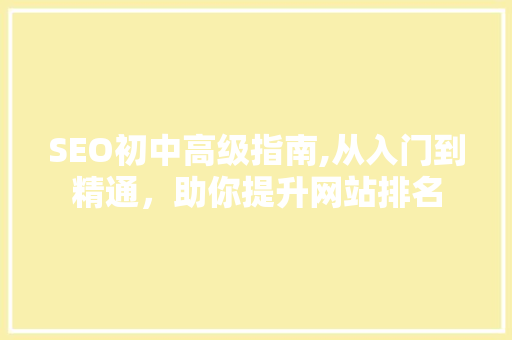 SEO初中高级指南,从入门到精通，助你提升网站排名 必应SEO