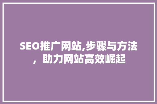 SEO推广网站,步骤与方法，助力网站高效崛起 神马SEO