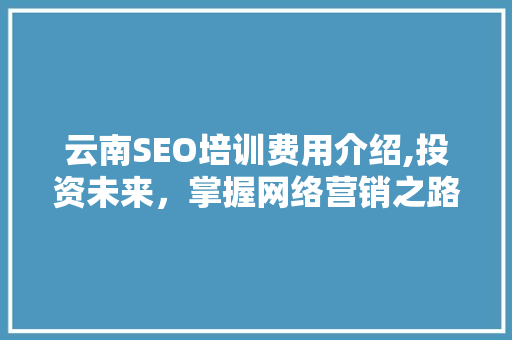云南SEO培训费用介绍,投资未来，掌握网络营销之路