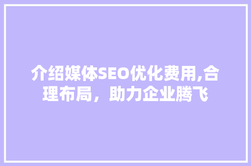 介绍媒体SEO优化费用,合理布局，助力企业腾飞 百度SEO