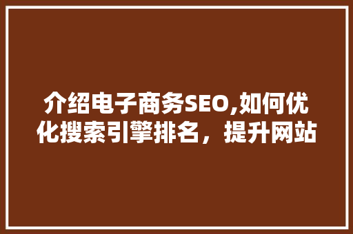 介绍电子商务SEO,如何优化搜索引擎排名，提升网站流量 百度SEO