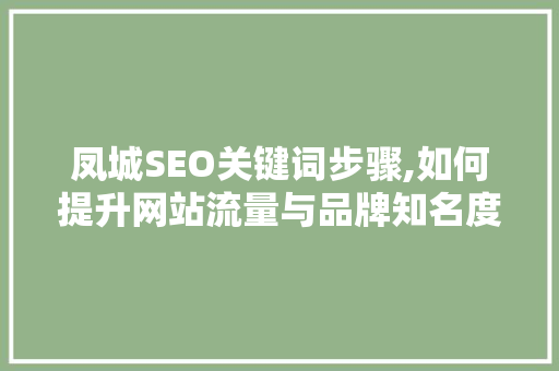 凤城SEO关键词步骤,如何提升网站流量与品牌知名度