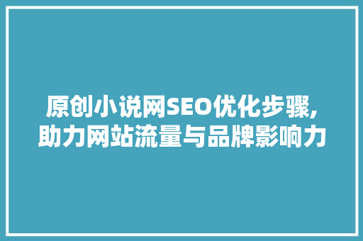 原创小说网SEO优化步骤,助力网站流量与品牌影响力的提升 网站建设公司