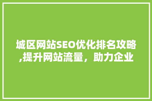 城区网站SEO优化排名攻略,提升网站流量，助力企业腾飞 网站建设公司