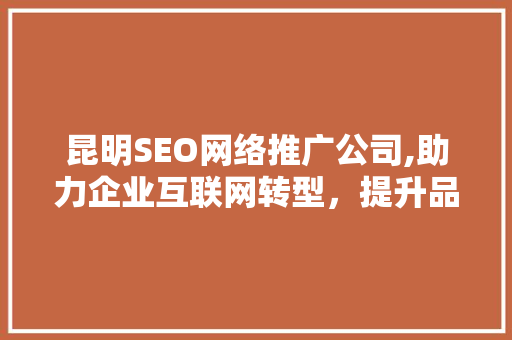 昆明SEO网络推广公司,助力企业互联网转型，提升品牌影响力 SEO关键词
