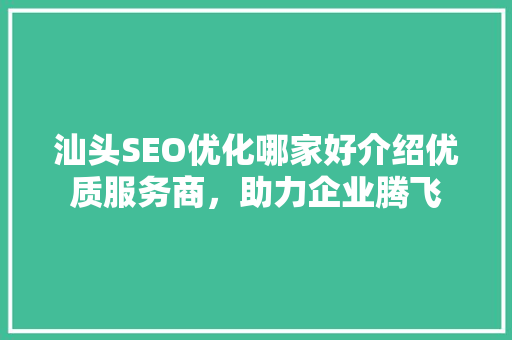 汕头SEO优化哪家好介绍优质服务商，助力企业腾飞 SEO关键词