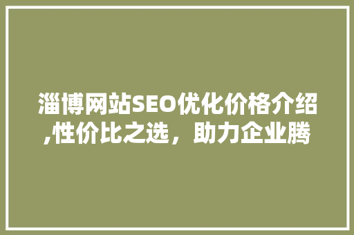 淄博网站SEO优化价格介绍,性价比之选，助力企业腾飞