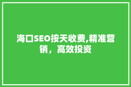 海口SEO按天收费,精准营销，高效投资