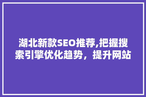 湖北新款SEO推荐,把握搜索引擎优化趋势，提升网站流量与品牌影响力