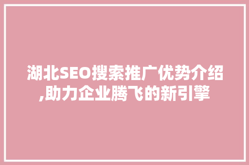 湖北SEO搜索推广优势介绍,助力企业腾飞的新引擎