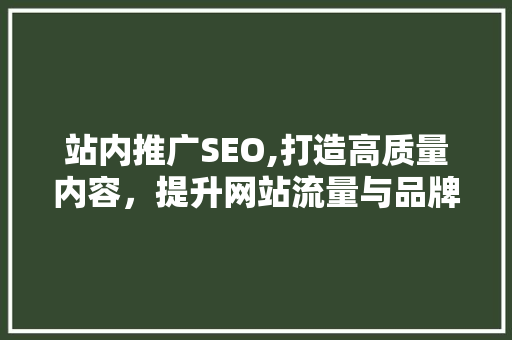 站内推广SEO,打造高质量内容，提升网站流量与品牌影响力