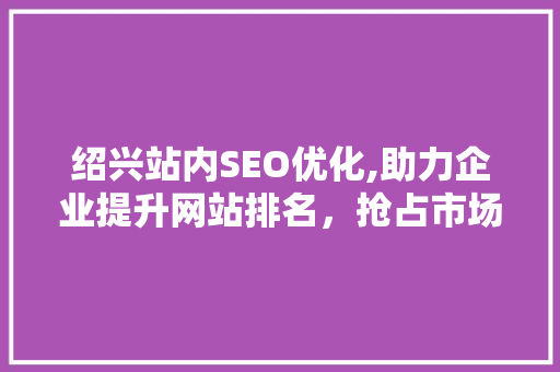 绍兴站内SEO优化,助力企业提升网站排名，抢占市场先机