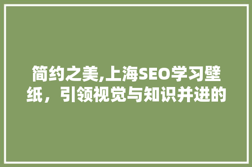 简约之美,上海SEO学习壁纸，引领视觉与知识并进的潮流 百度SEO
