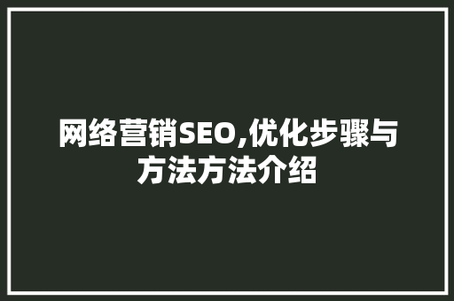 网络营销SEO,优化步骤与方法方法介绍