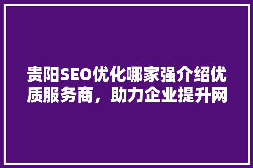 贵阳SEO优化哪家强介绍优质服务商，助力企业提升网络竞争力 SEO关键词